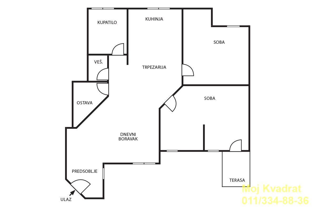 Trosoban stan na prodaju, Atelje 212, Beograd, 78m², 4. sprat, 315.000 €