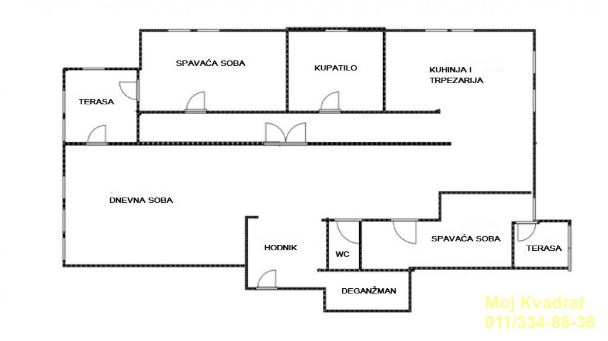 Trosoban stan na prodaju, Autokomanda, Beograd, 93m², 4. sprat, 314.000 €