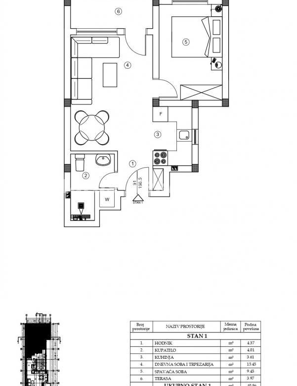 Stan Prodaja Novi Sad  41 m2