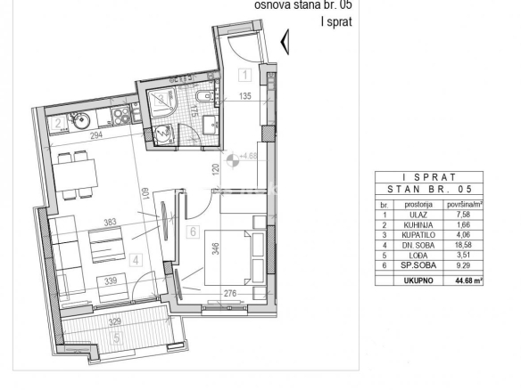 Stan Prodaja Novi Sad  46 m2