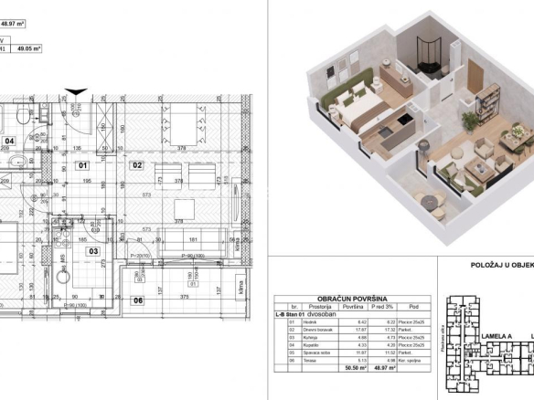 Stan Prodaja Novi Sad  51 m2
