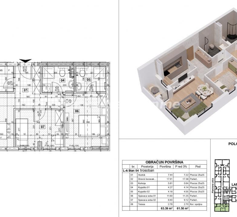 Stan – Novi Sad, Telep  – ID 22694.