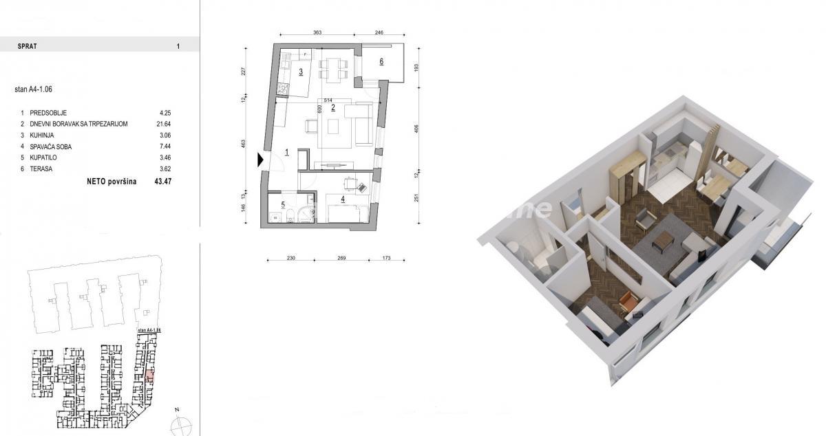 Stan Prodaja Novi Sad  43 m2
