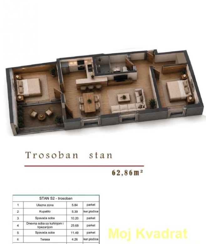 Stan Prodaja Beograd Cvetkova Pijaca 63 m2