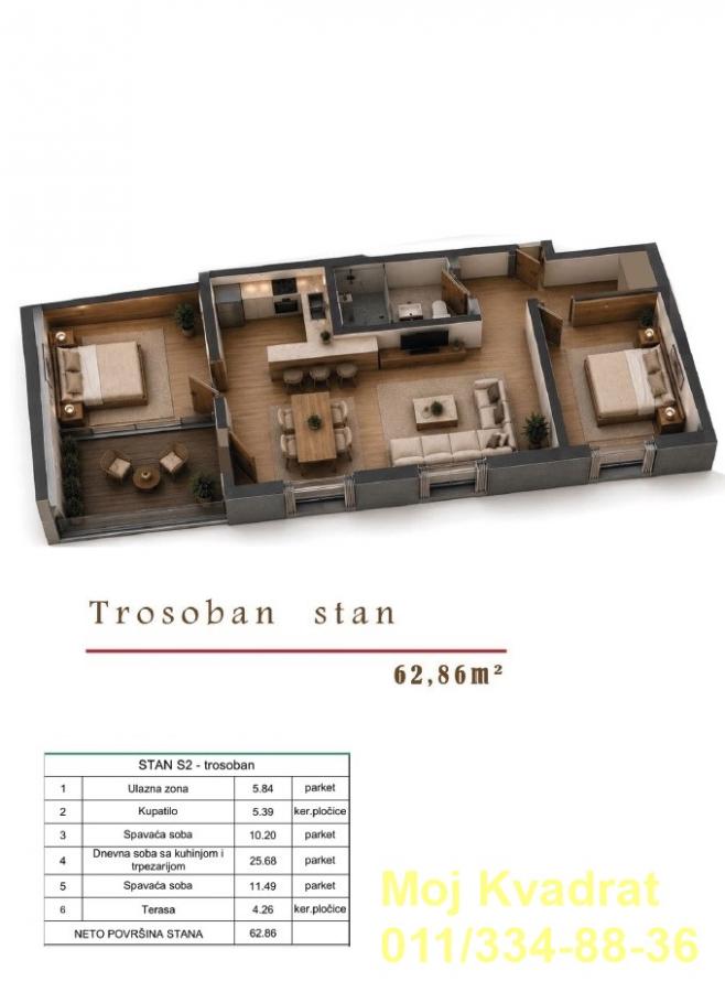 Stan Prodaja Beograd Cvetkova Pijaca 63 m2
