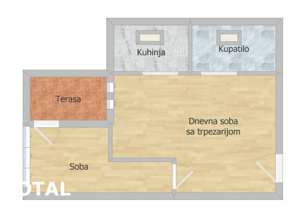 Jednoiposoban stan na prodaju, Centar, Novi Sad, 26m², 5. sprat, 74.000 €