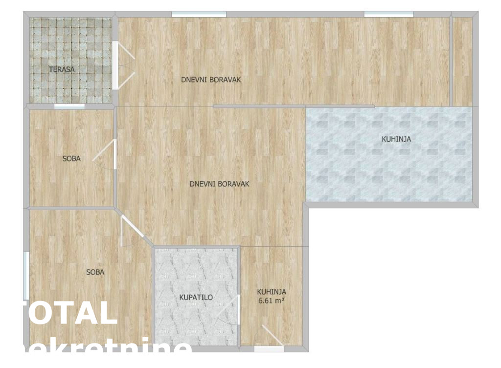 Trosoban stan na prodaju, Adice, Novi Sad, 58m², Prizemlje, 130.000 €