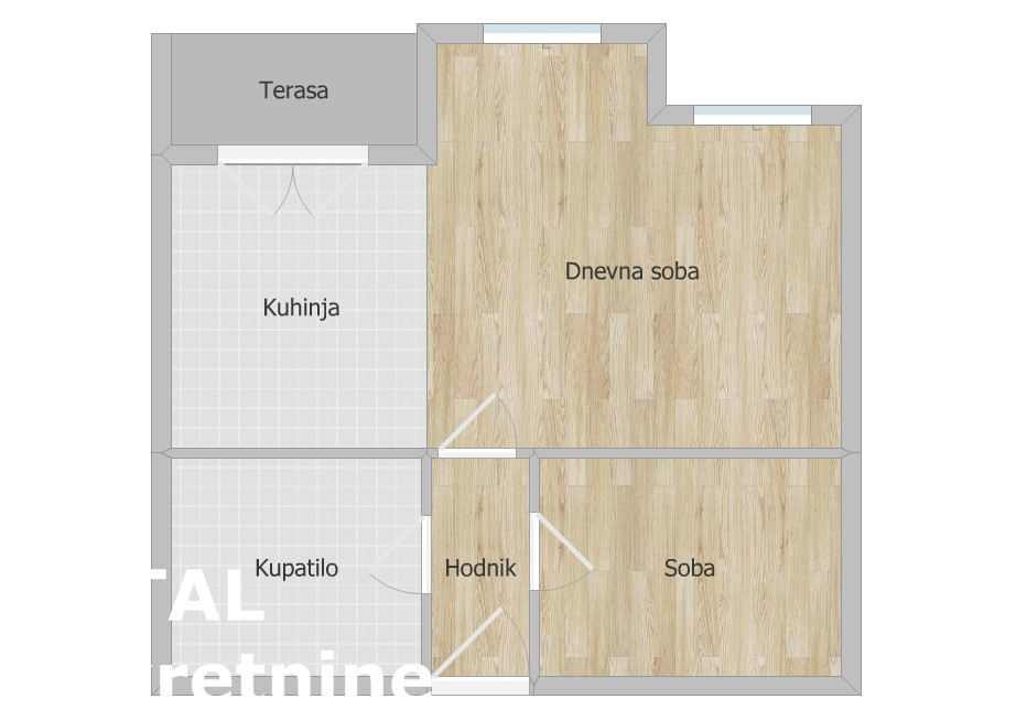 Dvosoban stan na prodaju, Nova Detelinara, Novi Sad, 44m², 1. sprat, 126.200 €