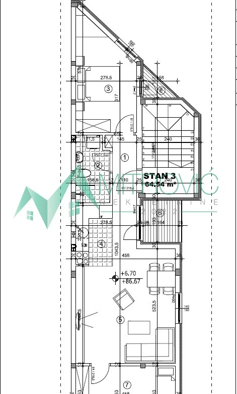 Trosoban stan na prodaju, Veternik, Novi Sad, 67m², 159.400 €
