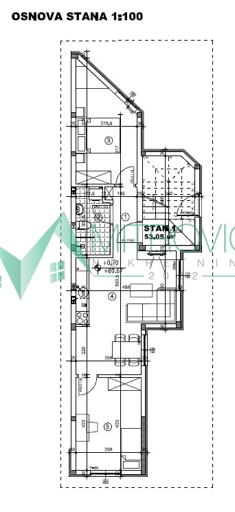 Trosoban stan na prodaju, Veternik, Novi Sad, 55m², 130.860 €