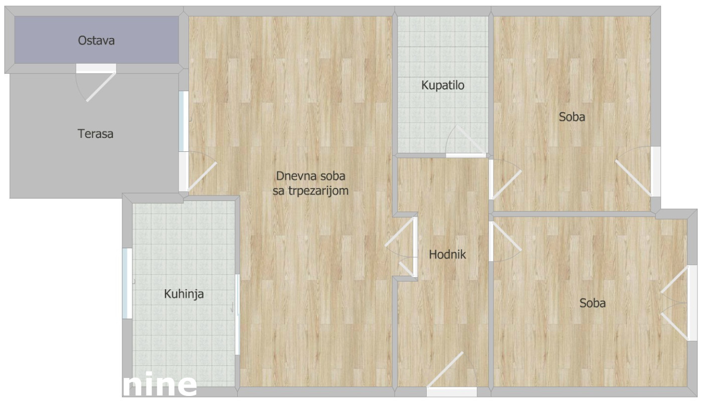 Trosoban stan na prodaju, Bistrica, Novi Sad, 69m², 3. sprat, 175.000 €