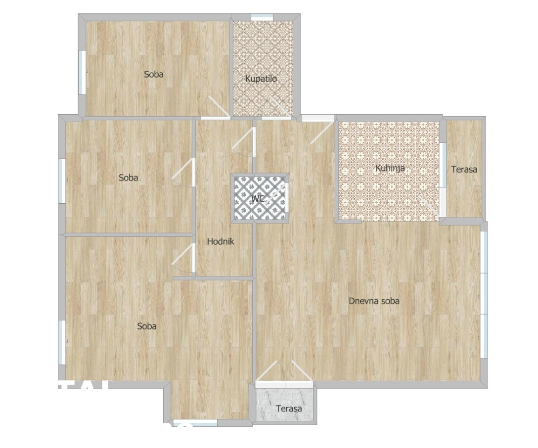 Četvorosoban stan na prodaju, Grbavica, Novi Sad, 95m², 1. sprat, 250.000 €