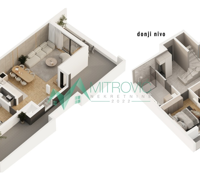 NA PRODAJU – Penthouse 131m2 + terasa 60m2 , 2 garažna mesta (šifra: 1004493).