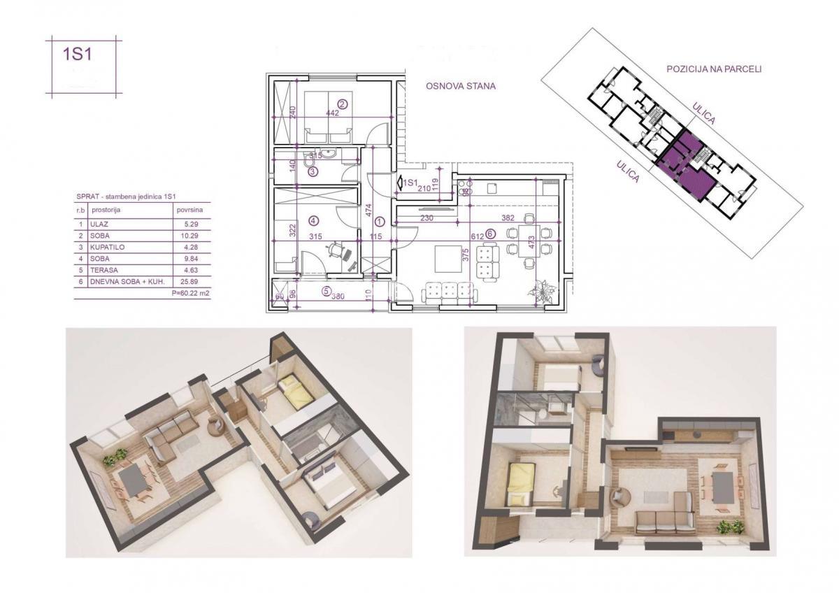Stan Prodaja Novi Sad  60 m2