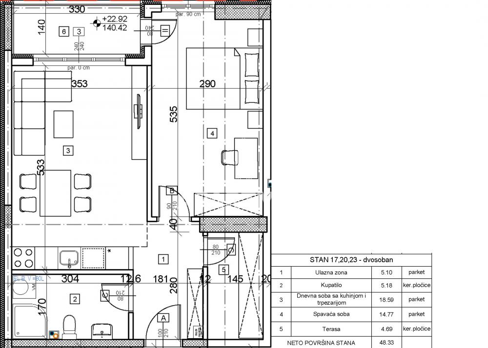Stan Prodaja Beograd Vojvode Stepe 48.33 m2