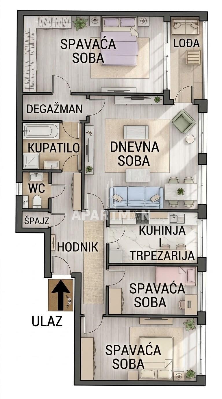 Troiposoban stan na prodaju, Blok 38, Beograd, 83m², 290.000 €