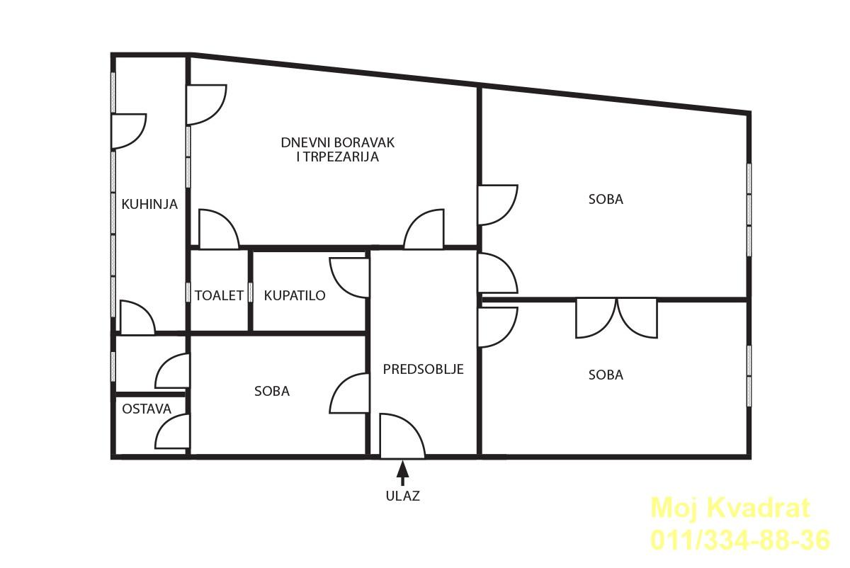 2ijkh8d0fh-14 Troiposoban stan na prodaju, Beograd Centar, Beograd, 77m², 315.000 €