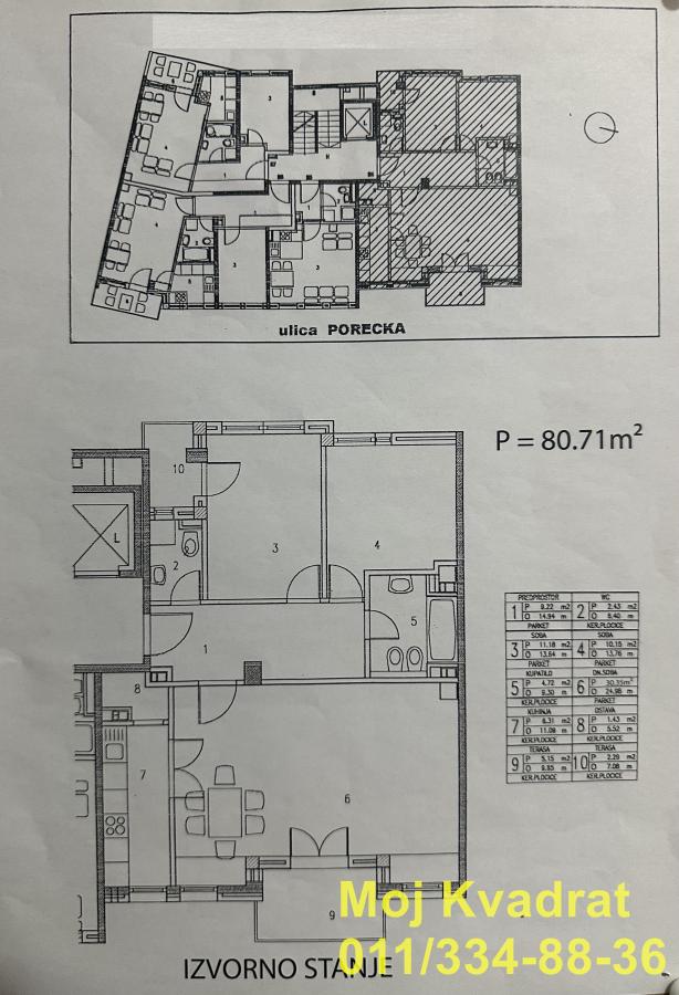 Četvorosoban stan na prodaju, Profesorska Kolonija, Beograd, 81m², 320.000 €
