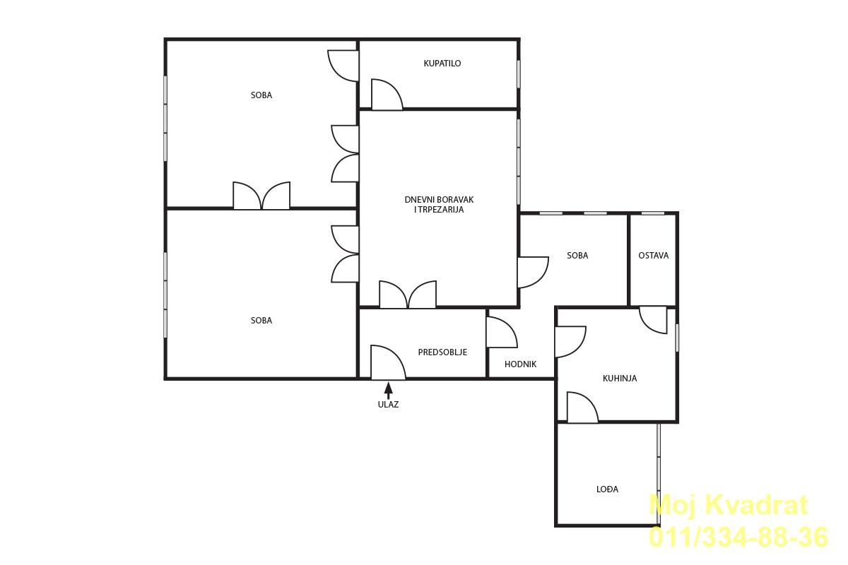 index Troiposoban stan na prodaju, Slavija, Beograd, 95m², 365.000 €