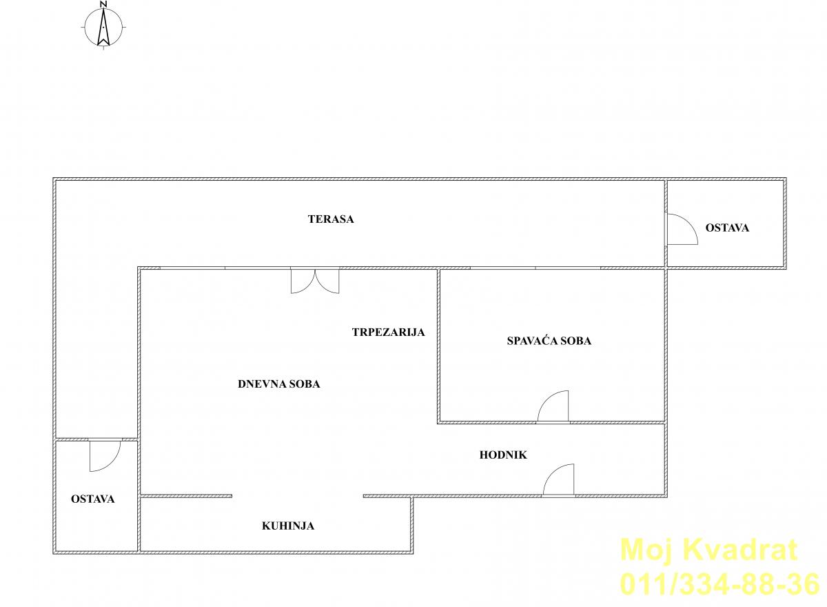 index Dvosoban stan na prodaju, Banovo Brdo, Beograd, 39m², 130.000 €