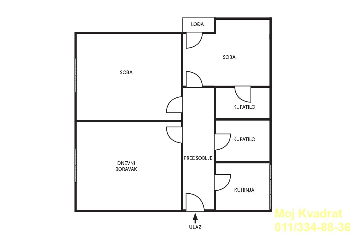 index Trosoban stan za izdavanje, Zeleni Venac, Beograd, 65m², 1.000 €/mes