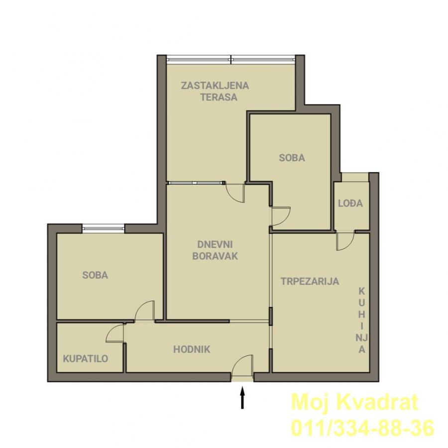 Dvoiposoban stan na prodaju, Cerak Vinogradi, Beograd, 67m², 205.000 €