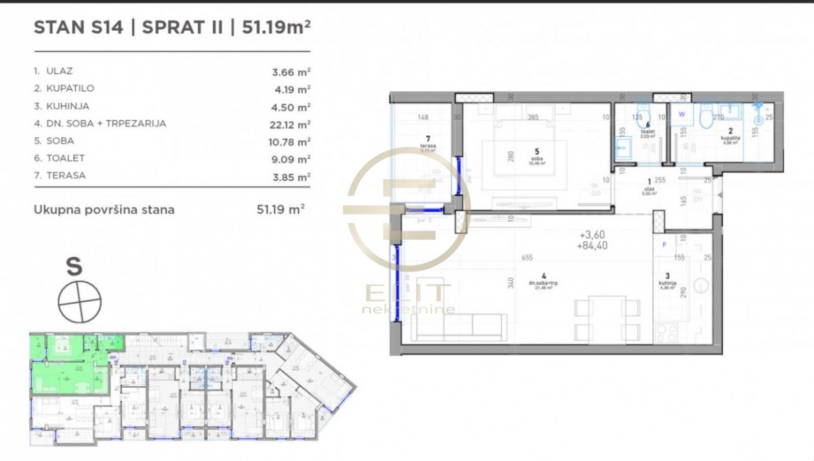 Stan Prodaja Novi Sad  51 m2