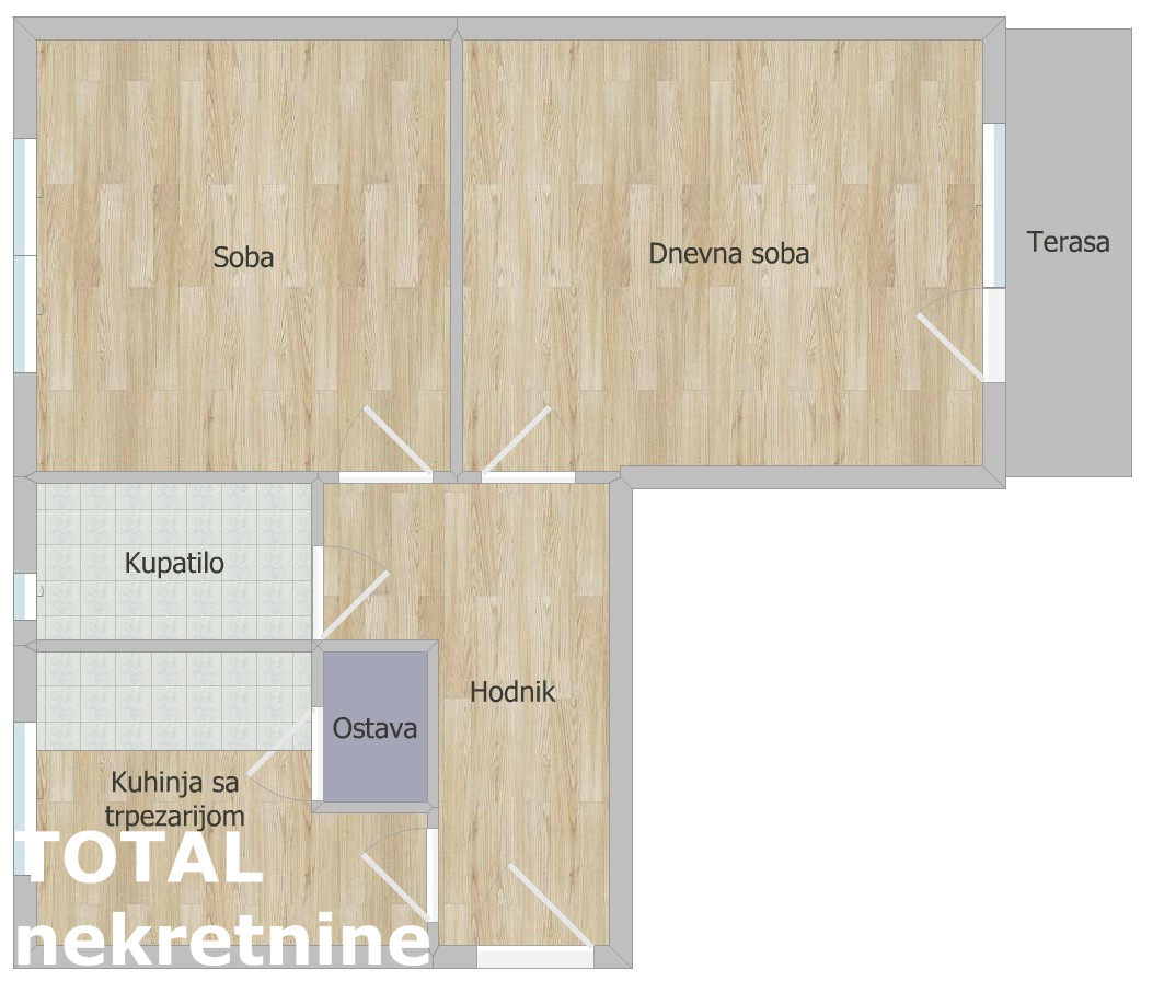 Dvosoban stan na prodaju, Železnička Stanica, Novi Sad, 49m², 2. sprat, 150.000 €