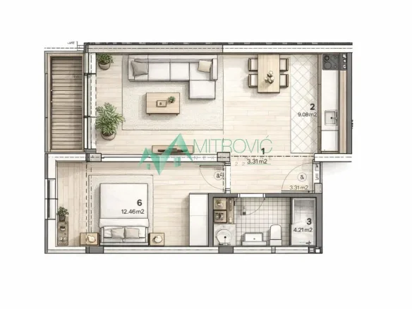Stan Prodaja Novi Sad  46 m2