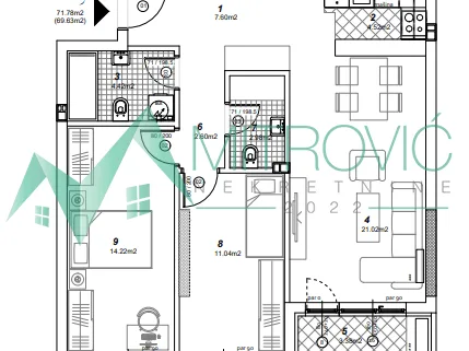 Stan Prodaja Novi Sad  70 m2