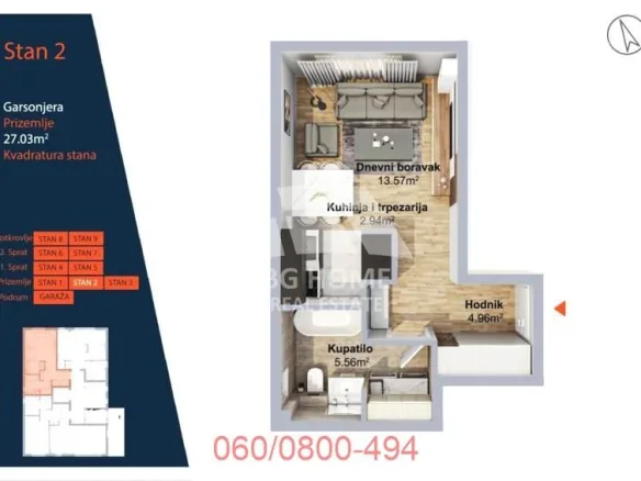 Stan Prodaja Beograd Lekino Brdo 27.03 m2