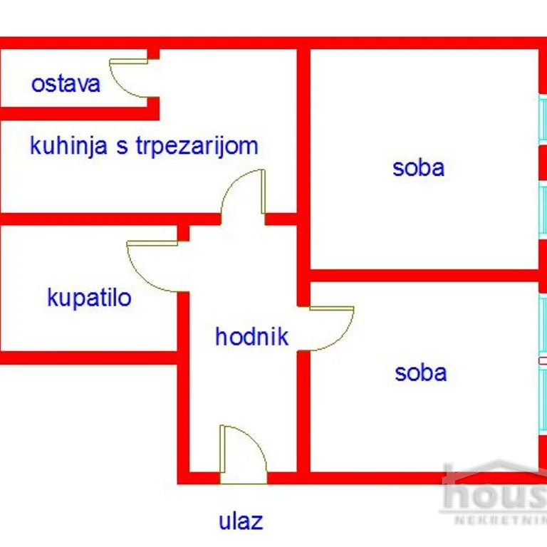 Dvoiposoban stan na prodaju, Centar, Novi Sad, 61m², 3. sprat, 200.000 €