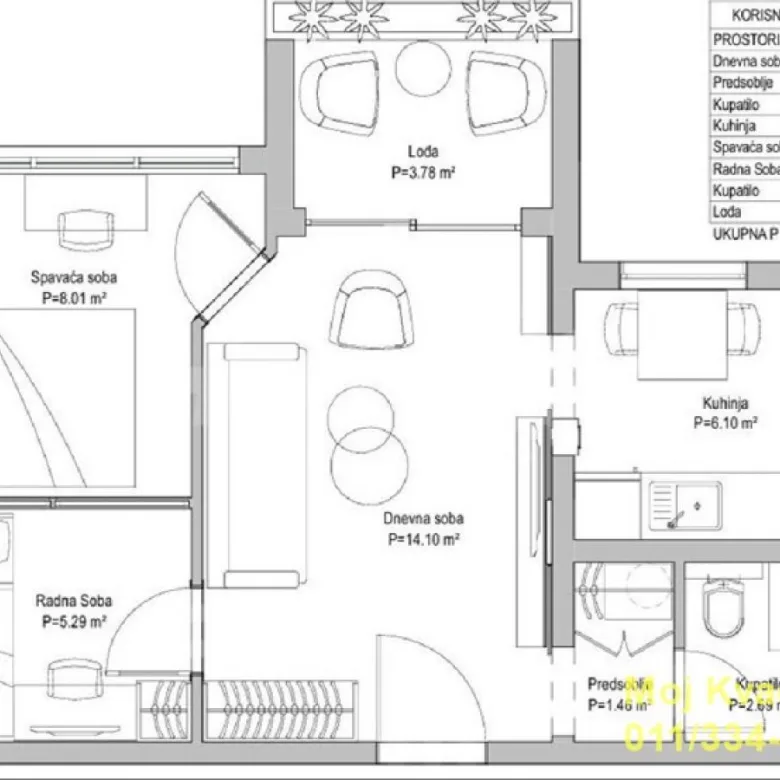 Dvoiposoban stan na prodaju, Blok 63, Beograd, 44m², 198.000 €