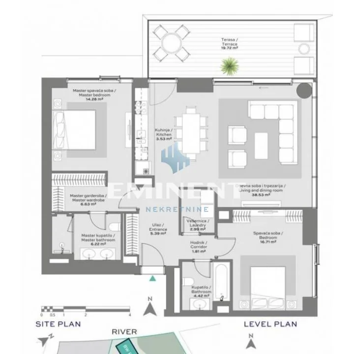 Trosoban stan na prodaju, Beograd na Vodi, Beograd, 120m², 960.000 €