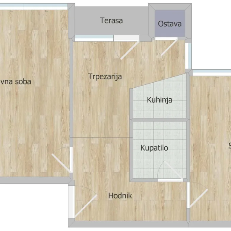 Dvosoban stan na prodaju, Nova Detelinara, Novi Sad, 58m², 1. sprat, 154.000 €