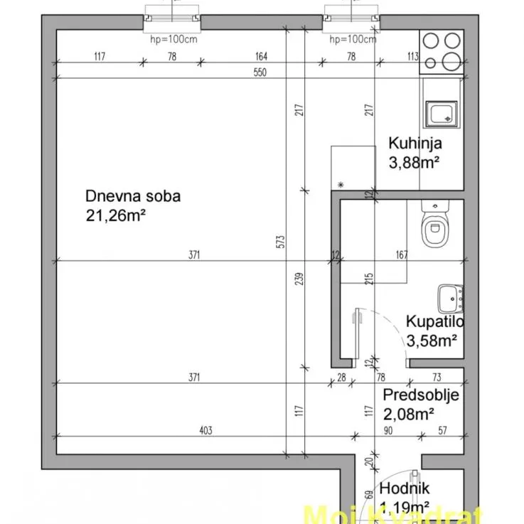 Garsonjera na prodaju, Blok 44 TC Piramida, Beograd, 32m², 99.000 €