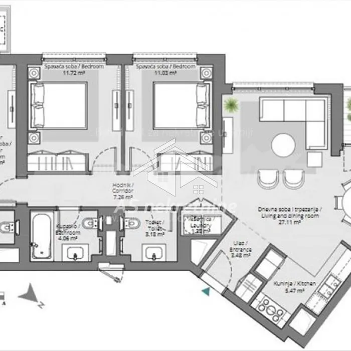 Četvorosoban stan za izdavanje, Beograd na Vodi, Beograd, 114m², 2.300 €/mes