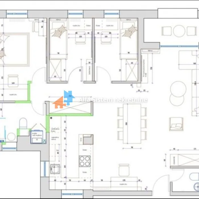 Četvorosoban stan za izdavanje, Bežanijska Kosa 2, Beograd, 90m², 4. sprat, 2.000 €/mes