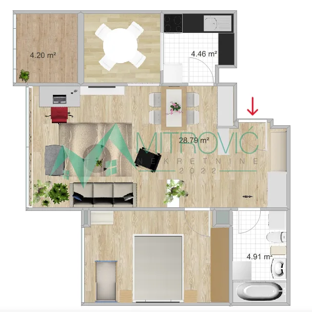 Dvosoban stan na prodaju, Liman 3, Novi Sad, 62m², 184.370 €