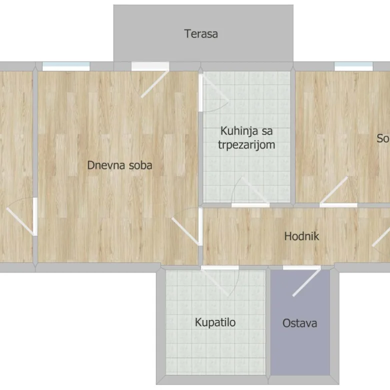 Trosoban stan na prodaju, Sajmište, Novi Sad, 58m², 2. sprat, 177.000 €