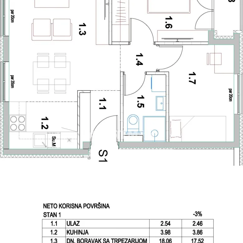 Stan Prodaja Beograd Borča 48.5 m2