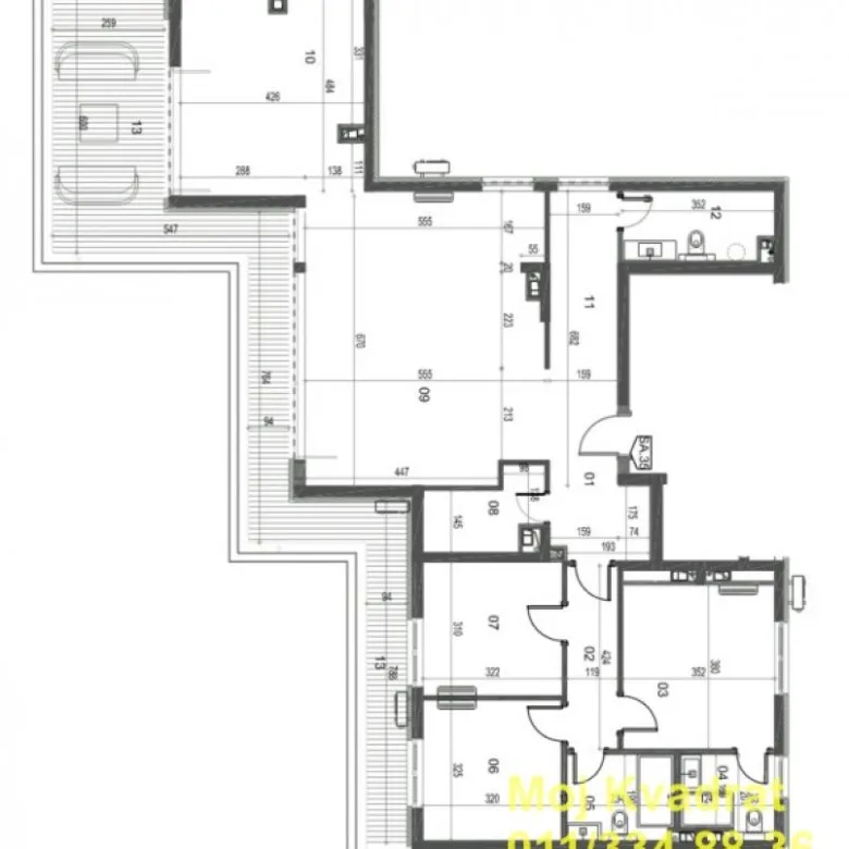 Četvorosoban stan na prodaju, Trošarina, Beograd, 168m², 556.940 €