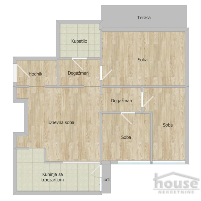 Trosoban stan na prodaju, Novo Naselje, Novi Sad, 63m², 157.500 €