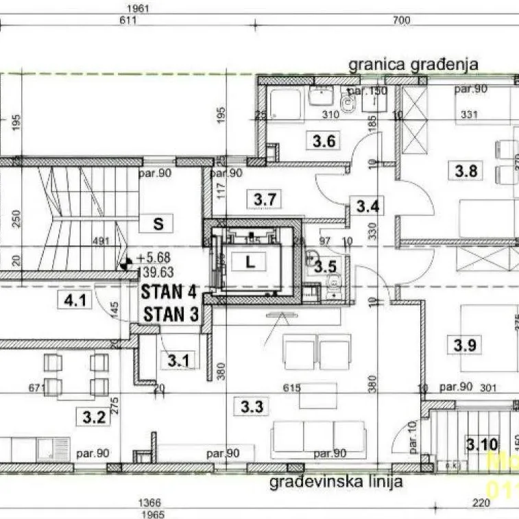 Trosoban stan na prodaju, Južni Bulevar, Beograd, 78m², 310.000 €