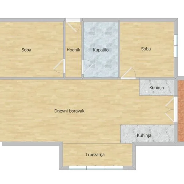 Trosoban stan na prodaju, Adice, Novi Sad, 81m², 3. sprat, 120.000 €