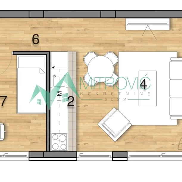 Dvoiposoban stan na prodaju, Adice, Novi Sad, 53m², 120.400 €