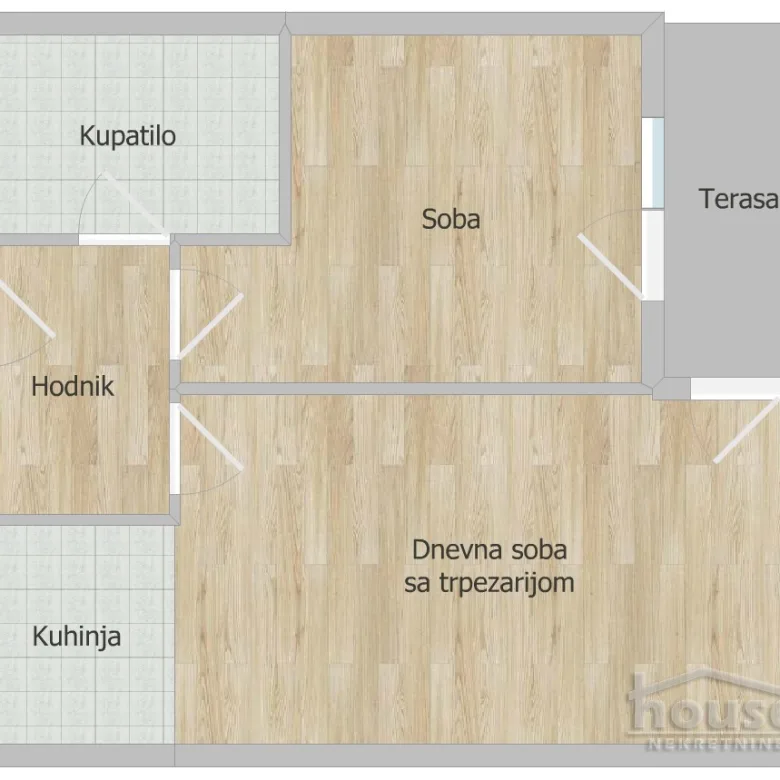 Dvosoban stan na prodaju, Nova Detelinara, Novi Sad, 45m², 4. sprat, 141.000 €